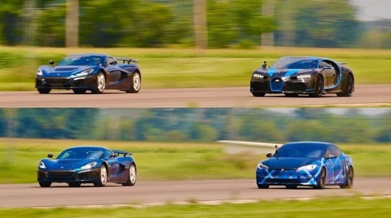 Confrontation épique : Rimac Nevera vs. Bugatti Chiron SS vs. Tesla Plaid S - Qui remportera la course ultime ?