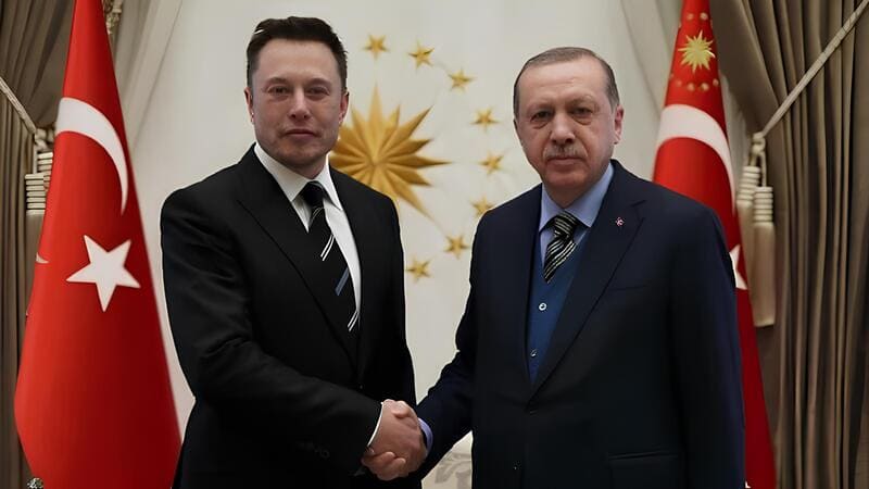 Elon Musk et le president turc Recep Tayyip Erdoğan